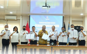 Penandatanganan Terpadu Perjanjian Kerjasama Penyelenggaraan Kewajiban Pelayanan Publik Kapal Perintis, Kapal Barang Tol Laut, Kapal Khusus Angkutan Ternak dan Kapal Rede Tahun Anggaran 2023